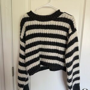 Topshop Black and White Striped Sweater